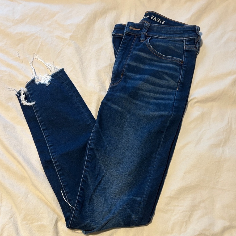 American Eagle Outfitters Women's Dark Blue Skinny Jeans